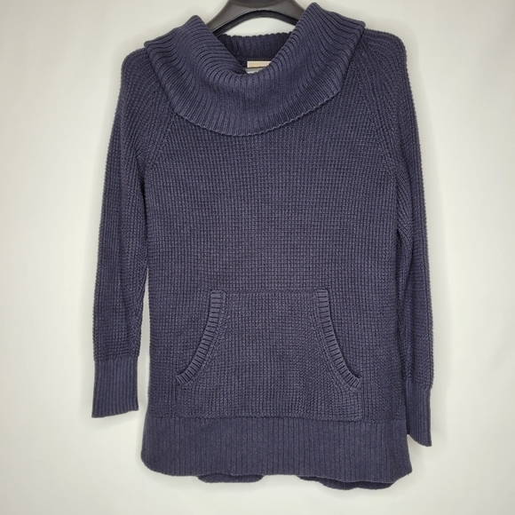 Michael Kors Grey Ribbed Cowl Neck Knit Sweater - Picture 2 of 11